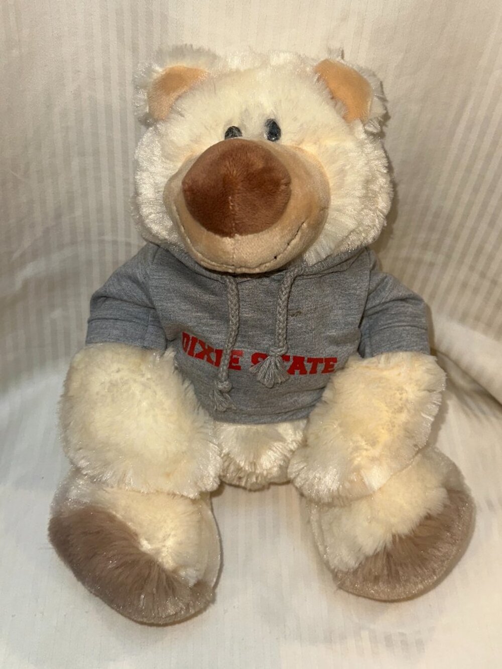 BRAND NEW! DIXIE STATE 17" PLUSH BEAR IN HOODED SWEATSHIRT SO CUTE & SOFT!
